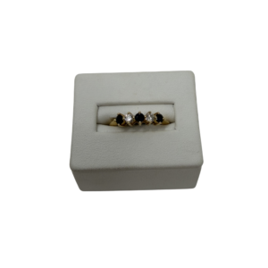 Black Sapphire & Diamond Band