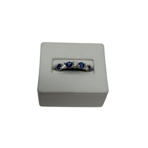 Blue Sapphire & Diamond Band