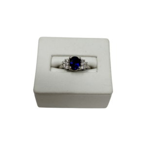 Oval Blue Sapphire & Diamond Ring