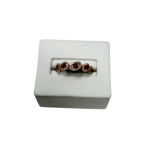 Oval Ruby & Diamond Halo Band