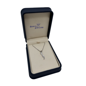 Diamond Curved Bar Pendant Necklace