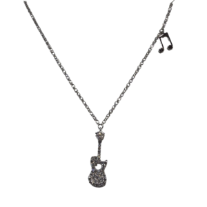 Diamond Guitar & Music Note Pendant