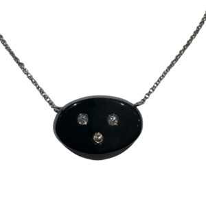 Black Onyx & Diamond Necklace