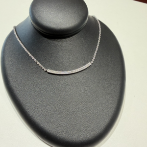 Curved Diamond Bar Necklace