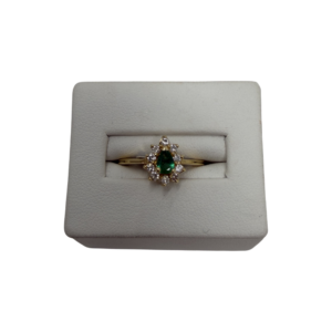 Emerald & Diamond Ring in Yellow Gold