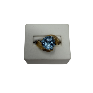 Blue Topaz Statement Ring in Yellow Gold