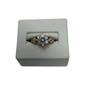 Yellow & White Diamond Cluster Ring