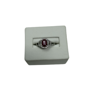 Step-Cut Ruby & Diamond Ring