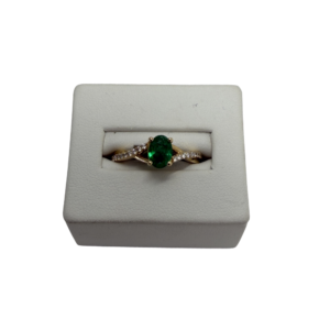 Emerald & Diamond Ring in Yellow Gold