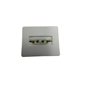 Emerald & Diamond Cupped Eternity Band