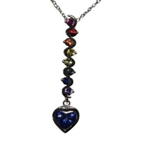 HTS & RD Sapphire Rainbow Pendant with Chain