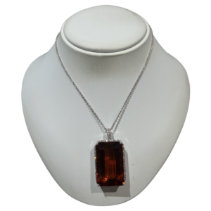 92.19 Carat Madeira Citrine & Diamond Pendant
