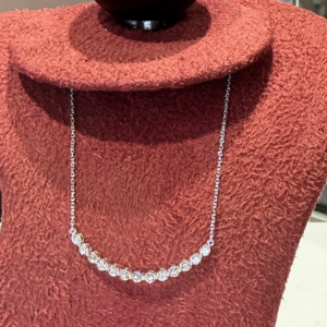 Curved Diamond Bar Necklace