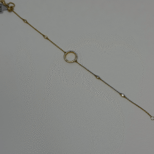 Diamond Circle Station Bracelet (Yellow Gold)