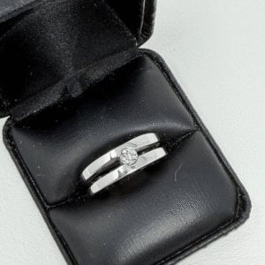 Diamond Solitaire Wedding Set (White Gold)