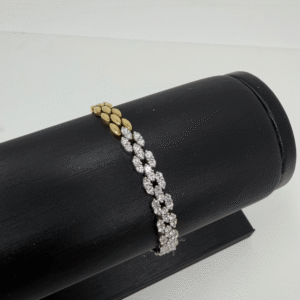 Diamond Cluster Link Bracelet (Two-Tone)