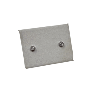 Diamond Cluster Stud Earrings (White Gold)